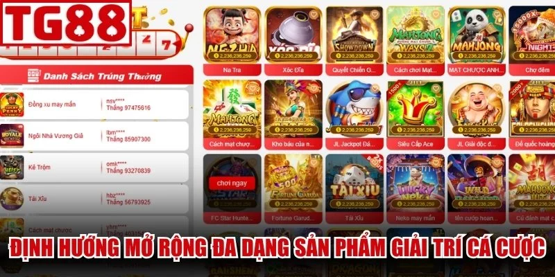 Định hướng mở rộng đa dạng sản phẩm giải trí cá cược